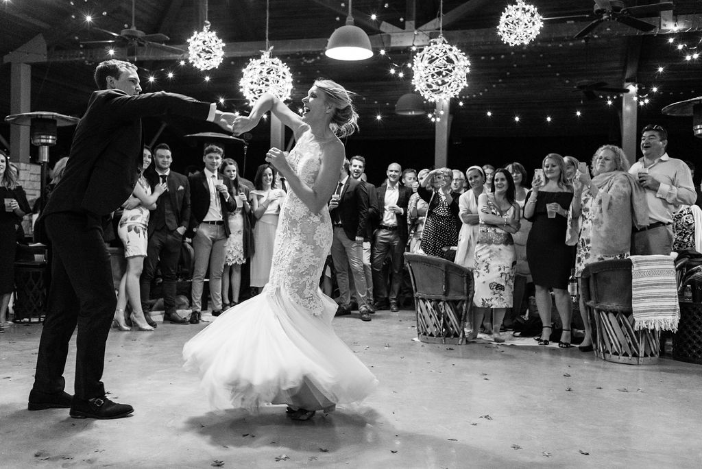 A bride and her father share a first dance