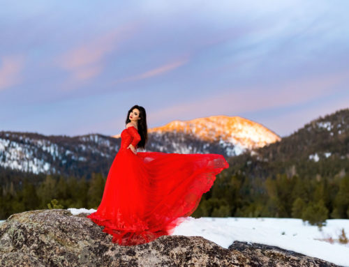 Why you should consider wearing a ballgown in the snow for portraits