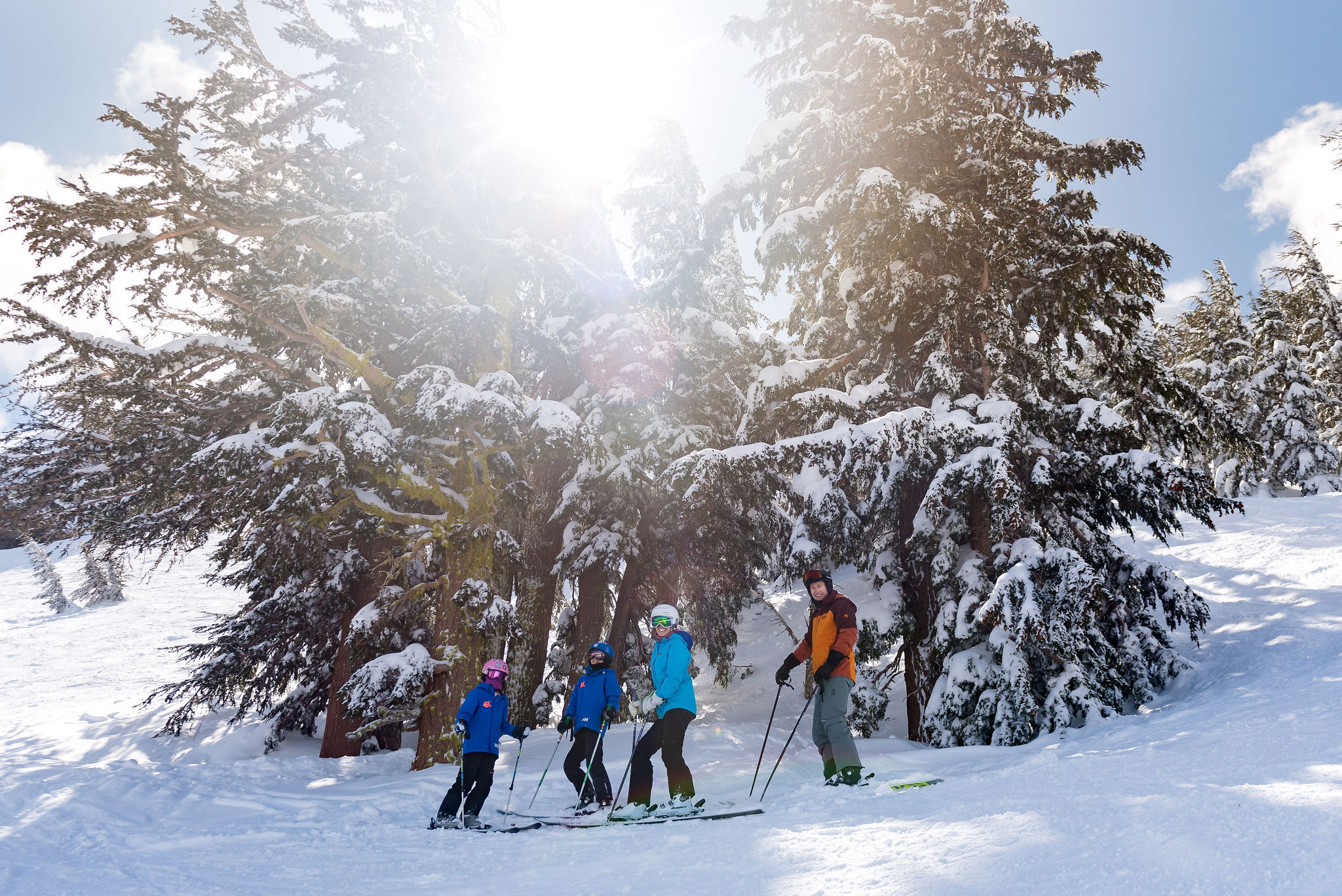 winter family portrait session at a ski resort