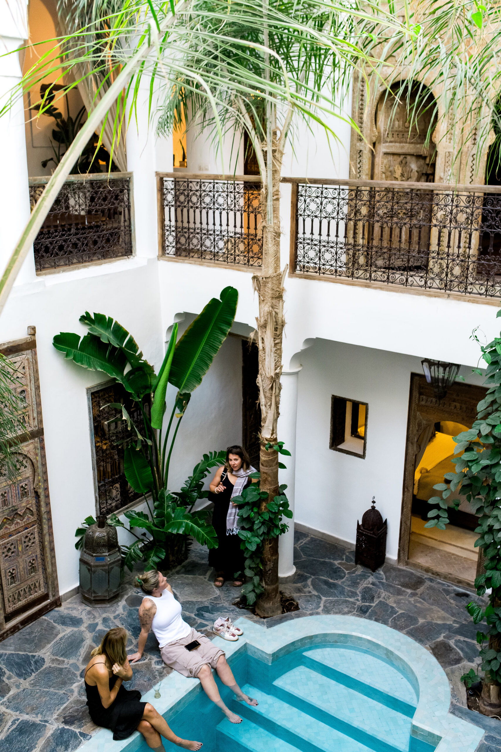 The patio of the riad alkemia in Marrakech, Morocco.
