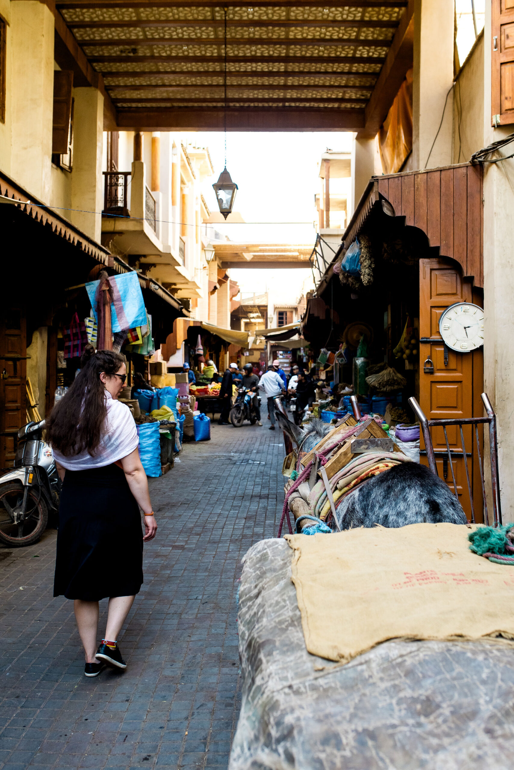 Woman walks in medina