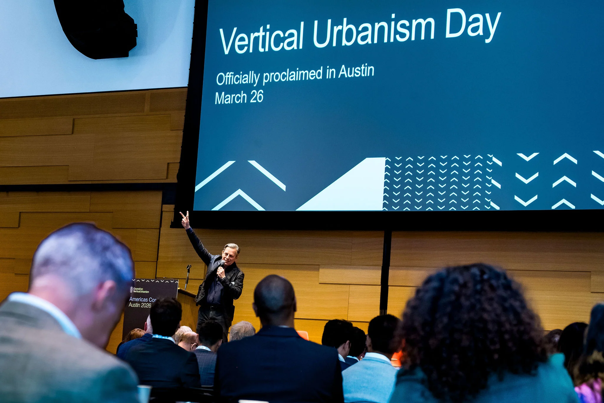 CVU Presenter on stage at the corporate event in Austin, TX