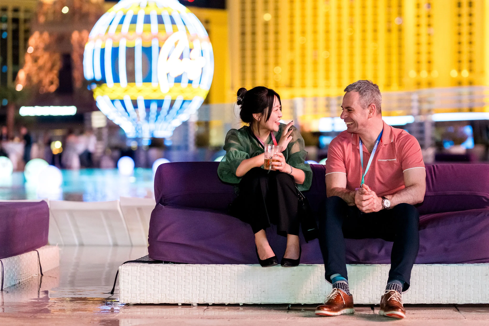 Kinexions Attendees at a corporate event chat